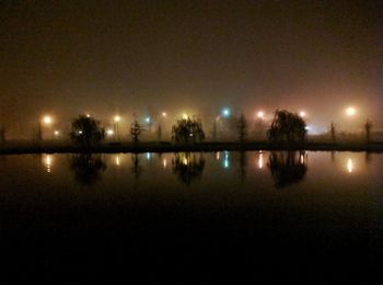 Illuminated city at night