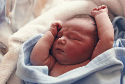 Close-up of baby sleeping