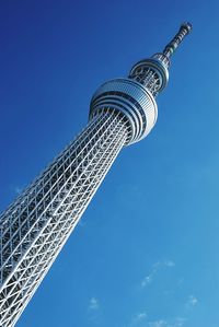 Low angle view of tower against clear sky