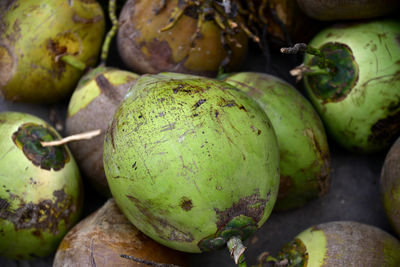 Full frame shot of coconuts fruits in market