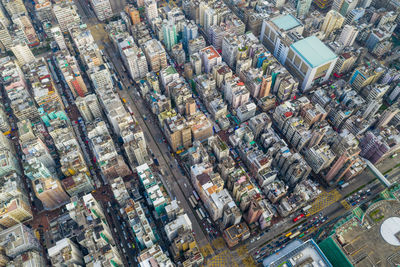 High angle view of city street