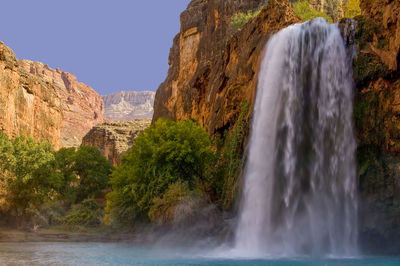 Scenic view of waterfall