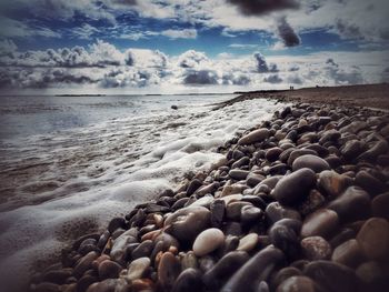 Surface level of pebble beach