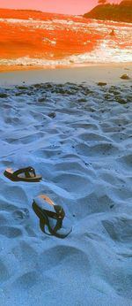 High angle view of people on beach