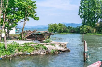 Scenic view of river against sky