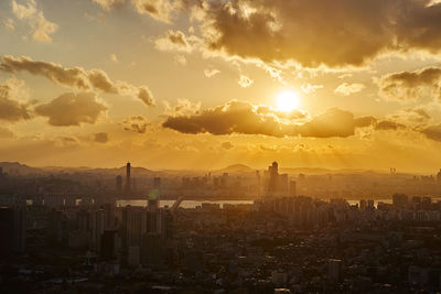 City at sunset