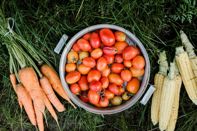 High angle view of food