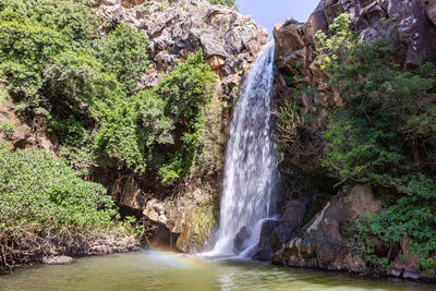 Scenic view of waterfall