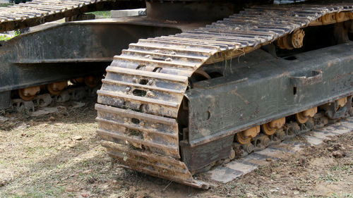 Abandoned train on railroad track