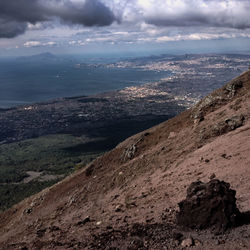 Scenic view of seascape against cloudy sky