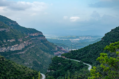 High angle view of landscape against sky