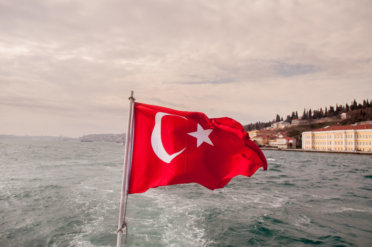 RED FLAG AGAINST BUILT STRUCTURE IN SEA