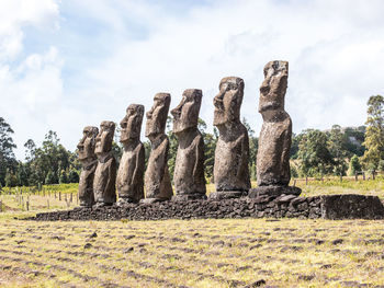 View of religious structure on landscape against sky