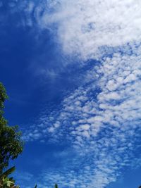 Low angle view of clouds in blue sky