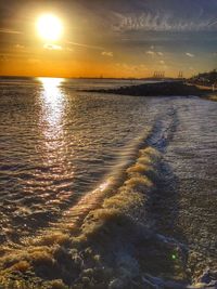 Scenic view of sunset over sea