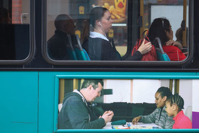 People sitting in train