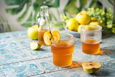 Yellow fruits on table