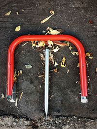 High angle view of chain