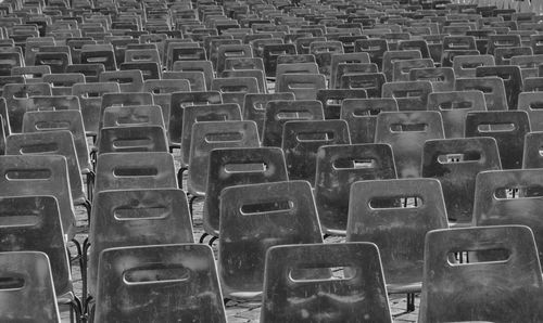 Full frame shot of empty chairs