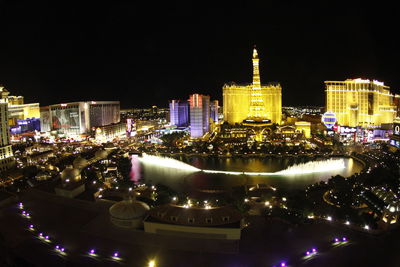 Illuminated cityscape at night