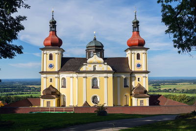 Low angle view of church against sky