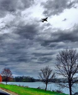 Dramatic sky over landscape