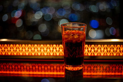 Close-up of  glass on table