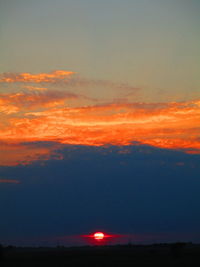 Scenic view of dramatic sky during sunset