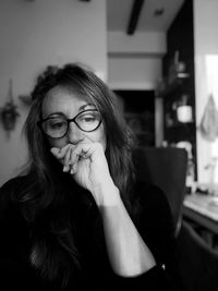 Portrait of woman at home