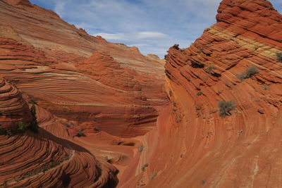 Aerial view of rock formations