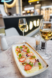 Close-up of food on table