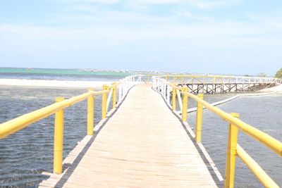 Pier over sea against sky