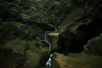 Scenic view of waterfall