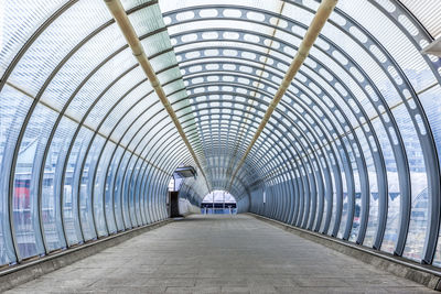 Interior of covered elevated walkway