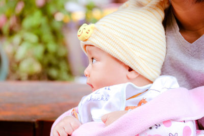 Close-up of cute baby girl