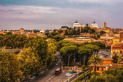 High angle view of rome