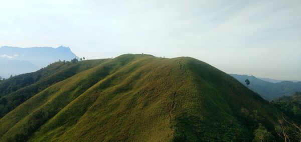 Scenic view of hill at kota belud