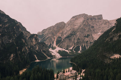 Scenic view of mountains against clear sky