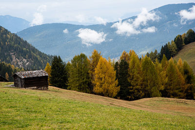 Scenic view of landscape and mountains against sky