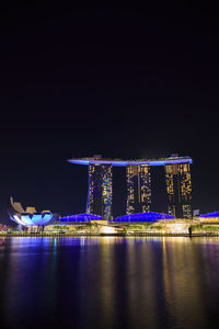 Illuminated city at night