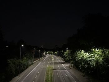 View of highway at night