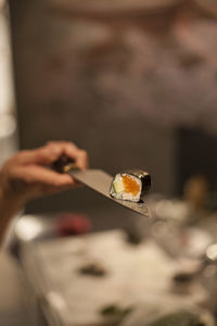 Close-up of person holding ice cream