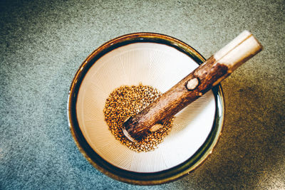 High angle view of sesame seeds