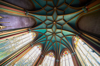 Pattensen, germany, september 16., 2020, turquoise ceiling of the chapel in marienburg castle