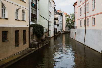 Canal amidst buildings against sky