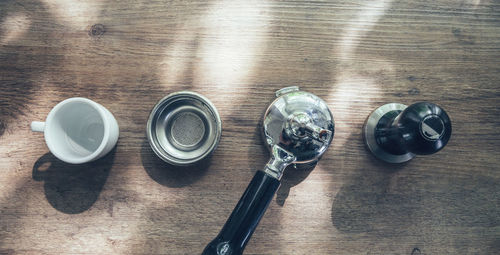 High angle view of spices on table