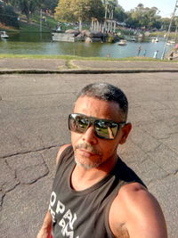 Portrait of man wearing sunglasses