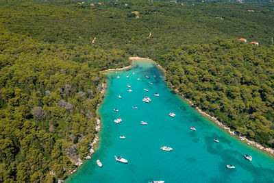 High angle view of beach