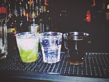 Close-up of beer in restaurant