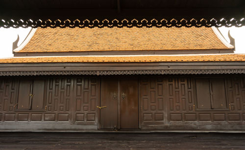 Exterior of building with closed door